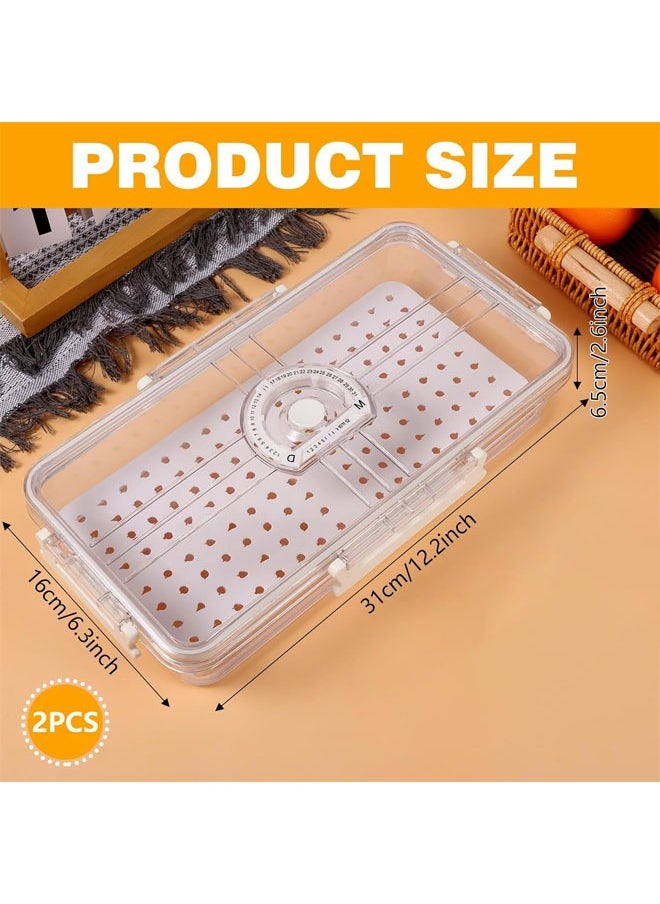 Hihonor - 2 Pack Deli Meat Container with Lids for Refrigerator, Deli Meat Cheese Storage Container with Date Record, Deli Meat Tray Holder for Fridge, Food Saver Keeper with Drain Plate - Image 1