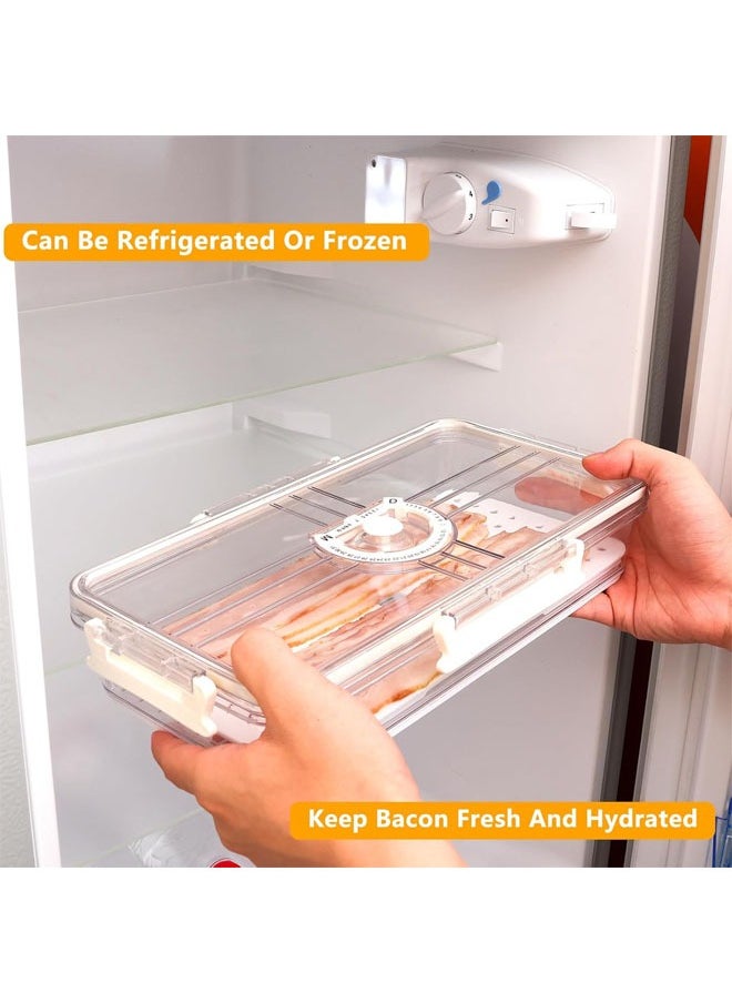 Hihonor - 2 Pack Deli Meat Container with Lids for Refrigerator, Deli Meat Cheese Storage Container with Date Record, Deli Meat Tray Holder for Fridge, Food Saver Keeper with Drain Plate - Image 1
