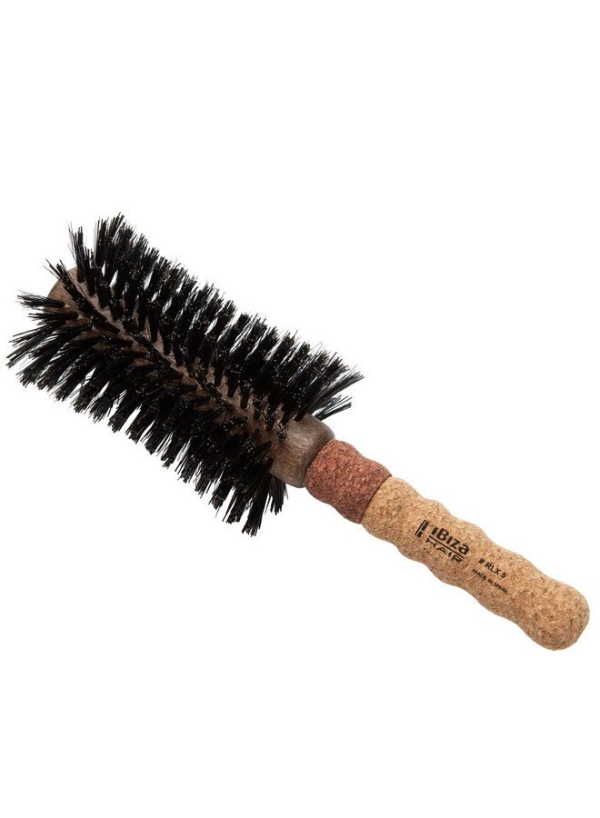 Ibiza Hair Professional Boar Hair Concave Barrel Brush (Rlx5, 80Mm) With Reinforced Swirled Bristles & Cork Handle, Contours To The Head Shape To Create Shiny Hair, For All Hair Types, Heat Resistant - Image 2