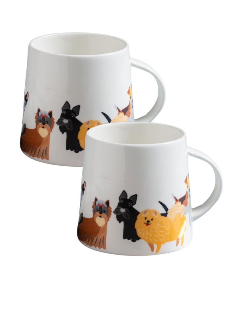 JCPL Fine Ceramic Spring Zest Milk Mugs Set of 2350 ml Each Puppies JC MM1 Spring Zest ZS26 - Image 2
