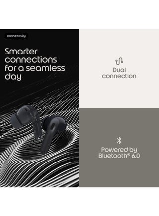 Moto Buds 2, Pantone Carbon, Hi-Res Audio, Dynamic Active Noise Cancelling, IP54 Water Resistant, 48 hours Playback Time, Lightweight & Compact Carbon - view 5