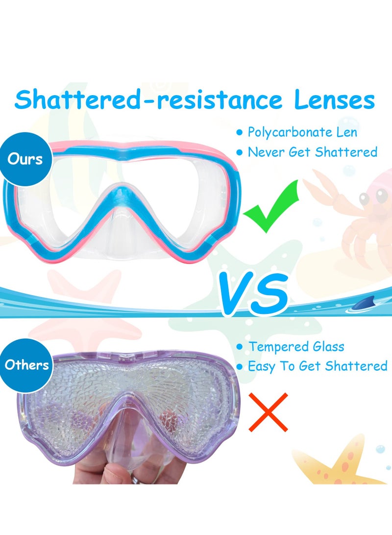 Generic Kids-Goggles with Nose Cover, Diving Mask Elastic Fabric Strap Anti Fog Anti Shattered Lens for Kids Swim Goggles 3-14 - Image 4