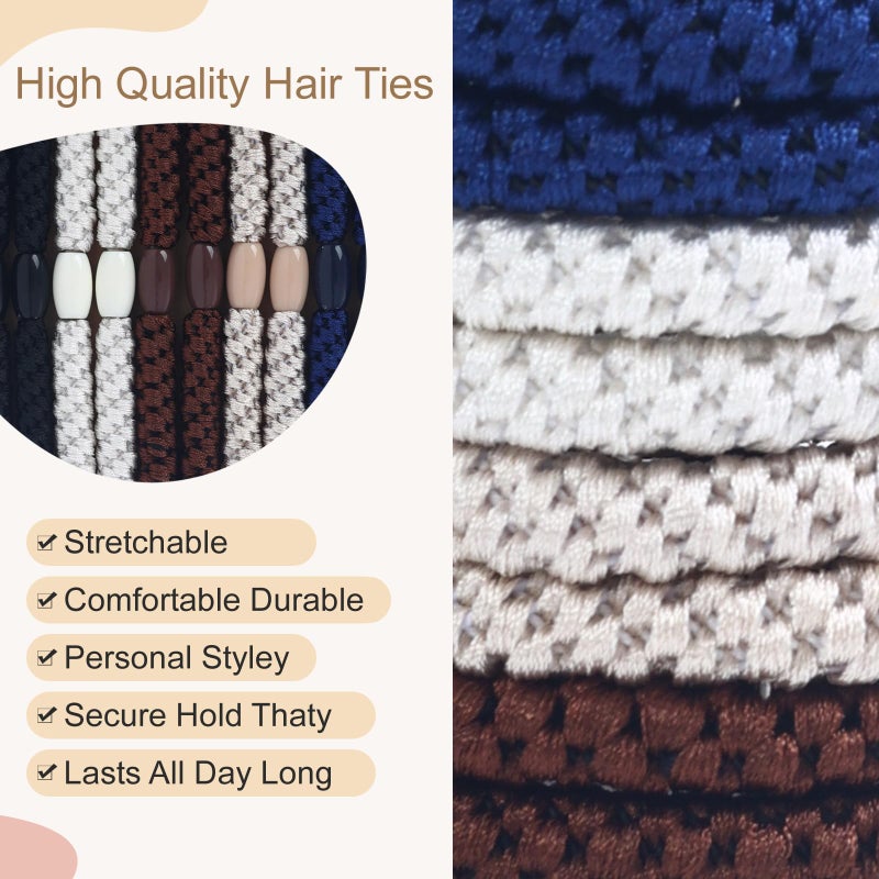 Clofiak Hair Ties for Men, 10Pcs Mens Bracelet Braided Hair Ties, No Crease No Damage, Curly Thick Dense Long Hair Ties for Guys - Image 4