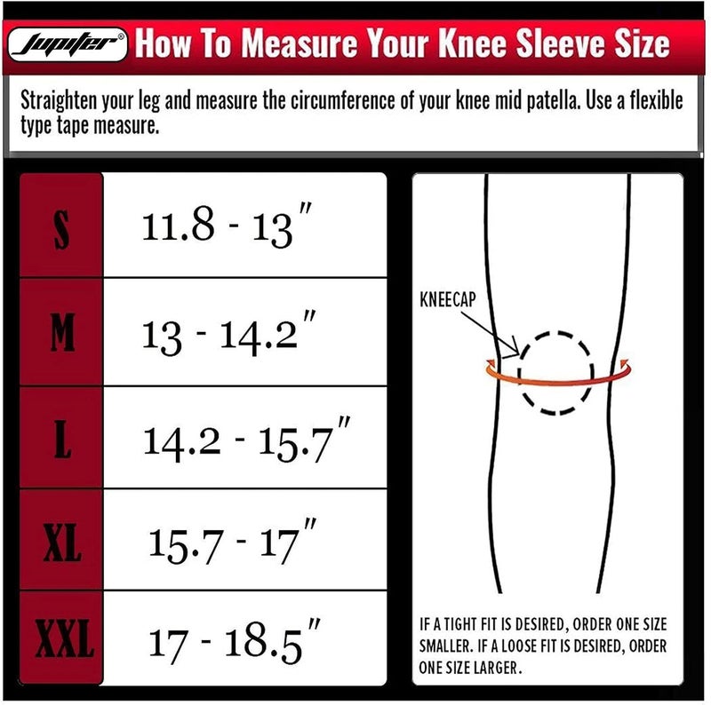 Jupiter Knee Sleeves (1 Pair), 7mm Compression Knee Braces for Squats,Weightlifting,Powerlifting,Cross Training for Men & Women (XX-Large) - Image 3