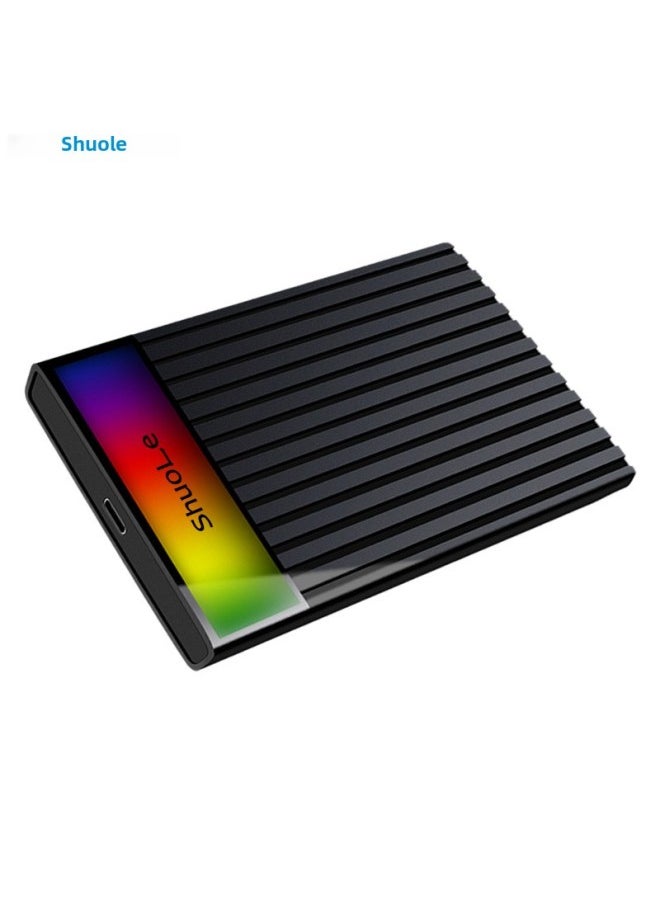 Generic Shuole Typec Mobile Hard Disk Box Color Light Gradient 2.5-inch Laptop External Sata Serial Port-Color:Sl-u25t-l-ac---english Packaging  - Image 2