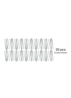 LuxHome Stainless Steel Long 4-Prong Pinch Pleat Curtain Hooks – Heavy-Duty Drapery Hooks for Pleated Curtains and Window Treatments – Rustproof and Durable (Pack of 20)  - Image 5