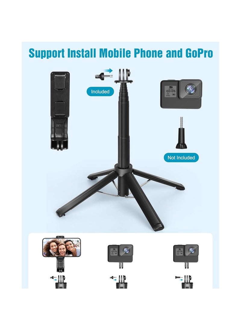 Bukela - Selfie Stick Phone Tripod Stand,100cm Extendable Upgrade Quadripod Selfie Tripod, Travel Tripod for iPhone with Rechargeable Remote, Mobile Tripod for Group Selfies/Live Streaming - Image 1