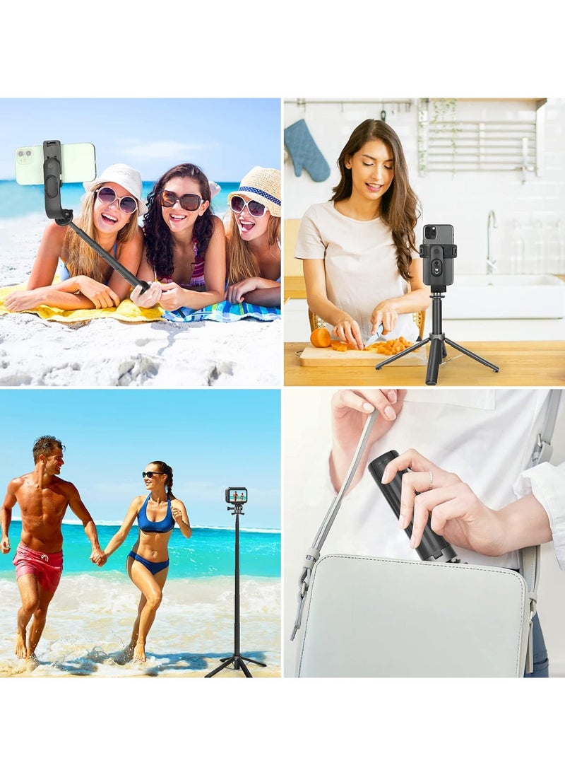 Bukela - Selfie Stick Phone Tripod Stand,100cm Extendable Upgrade Quadripod Selfie Tripod, Travel Tripod for iPhone with Rechargeable Remote, Mobile Tripod for Group Selfies/Live Streaming - Image 1