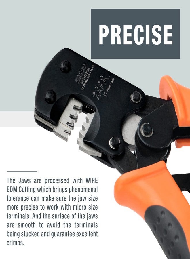 IWISS iCrimp IWS-3220M Micro Connector Pin Crimping Tool 0.03-0.52mm² 32-20AWG Ratcheting Crimper for D-Sub,Open Barrel suits Molex,JST,JAE - Image 5