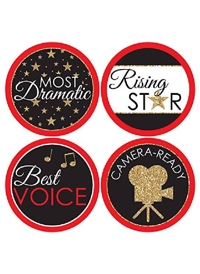 Big Dot of Happiness Red Carpet Hollywood Movie Night Party Funny Name Tags Award Party Badges Sticker Set Of 12  - Image 4