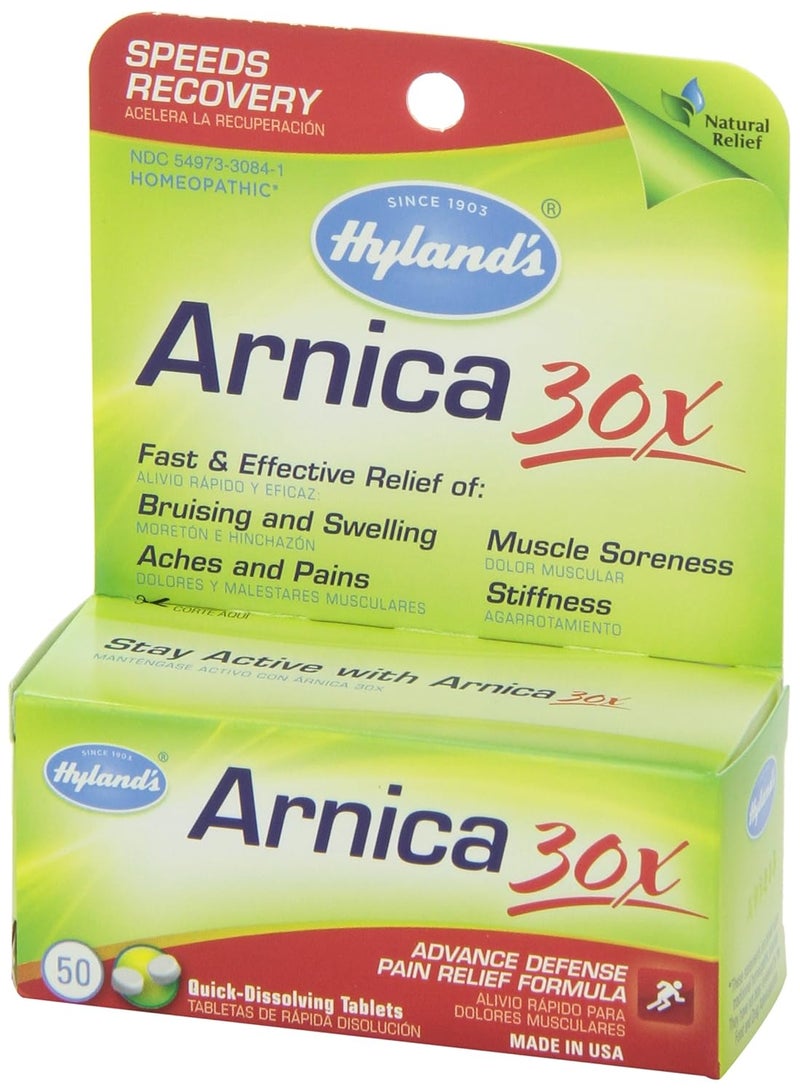 Hyland's Hylands Arnica Tablets 30X Natural Homeopathic Bruising and Pain Relief 50 Count Pack of 6 - Image 3