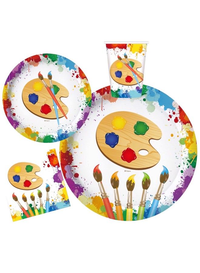 Oojami Serves 24 Art Birthday Party Supplies Includes Plates Napkins Table Covers Ideal For Art Party Birthday Theme Party Decor - Image 3