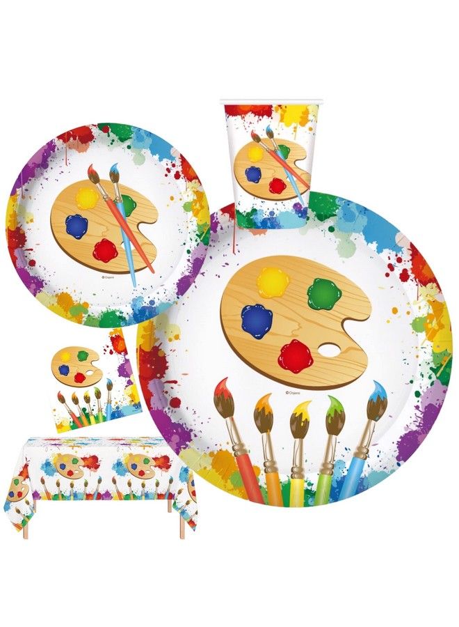 Oojami Serves 24 Art Birthday Party Supplies Includes Plates Napkins Table Covers Ideal For Art Party Birthday Theme Party Decor - Image 1