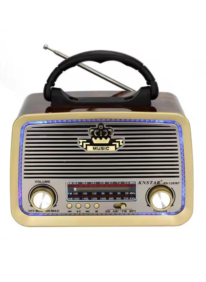 micro speed Radio FM - AM - SW Gold/Brown/Black Bluetooth Portable Audio TF Card  USB Flash disk Aux playback  - Image 2