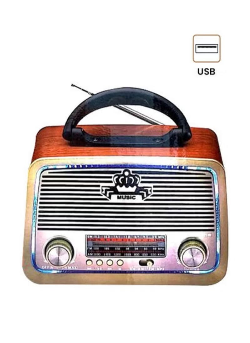 micro speed Radio FM - AM - SW Gold/Brown/Black Bluetooth Portable Audio TF Card  USB Flash disk Aux playback  - Image 5