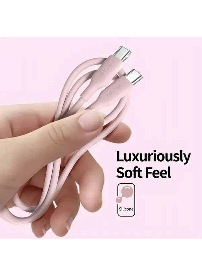 Purple 10Ft USB C Cable 60W Fast Charging Silicone Cord for Phone Tablet Laptop - Image 4