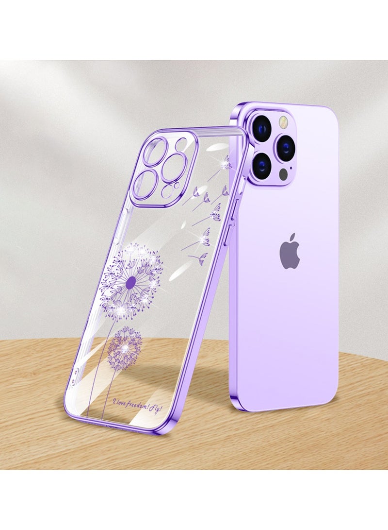 iPhone 15 Pro Case Cover Dandelion Pattern Design Clear Women Phone Anti-scratch Shockproof Protective Accessories Protection Camera Lens TPU Bumper Comfortable Hold Back Cover - Image 5