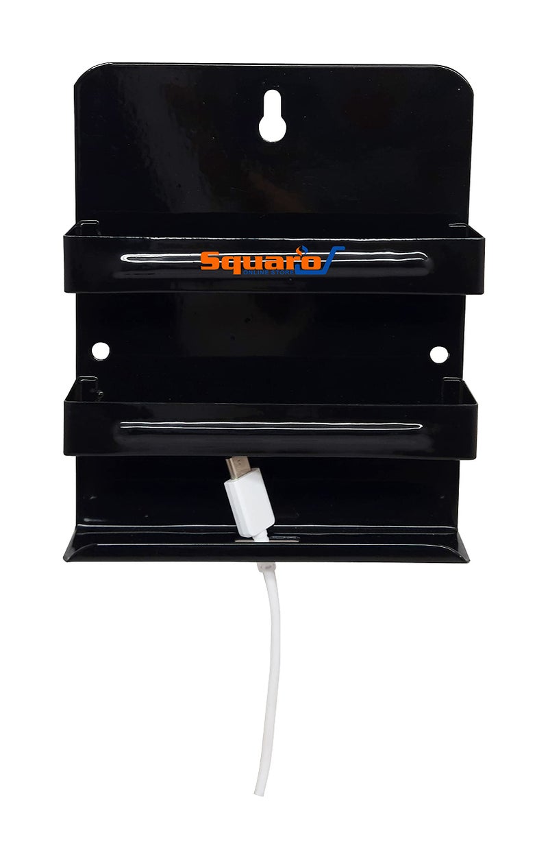 SQUARO Mobile Stand Phone Charging Holder TV AC Remote Multipurpose Holder Stand for Home Wall Mount Shelf (Black) - Image 5