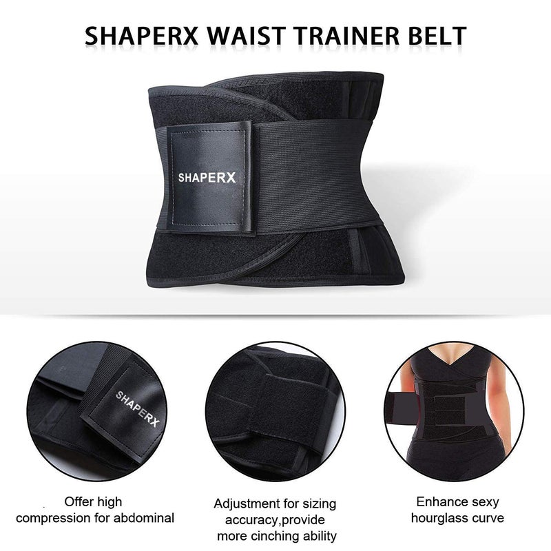 SHAPERX Women Waist Trainer Eraser Belt Tummy Control Waist Trimmer Slimming Belly Band Shaper, (SZ8002-Black,Large) - Image 3