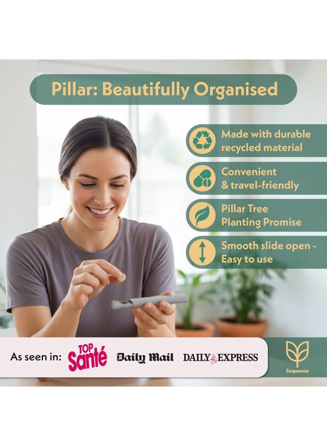 SEQUENCE Pillar - Day & Night - Twice a Day, 7 Day Pill Organiser (Off White) - Image 2