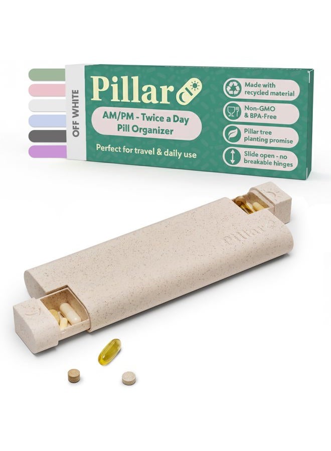 SEQUENCE Pillar - Day & Night - Twice a Day, 7 Day Pill Organiser (Off White) - Image 1