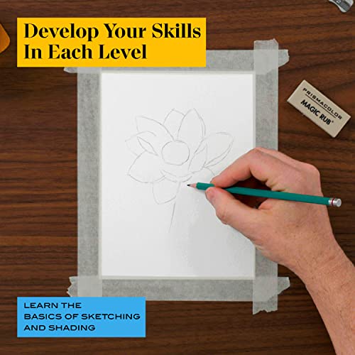 Prismacolor Technique Art Supplies and Digital Art Lessons Nature Drawing Set Level 1 Learn to Draw with Colored Pencils Graphite Pencils and More Flower Drawing 26 Count - Image 3