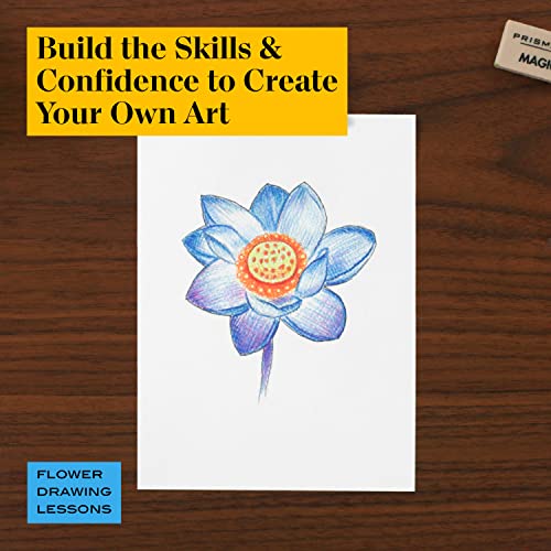 Prismacolor Technique Art Supplies and Digital Art Lessons Nature Drawing Set Level 1 Learn to Draw with Colored Pencils Graphite Pencils and More Flower Drawing 26 Count - Image 5