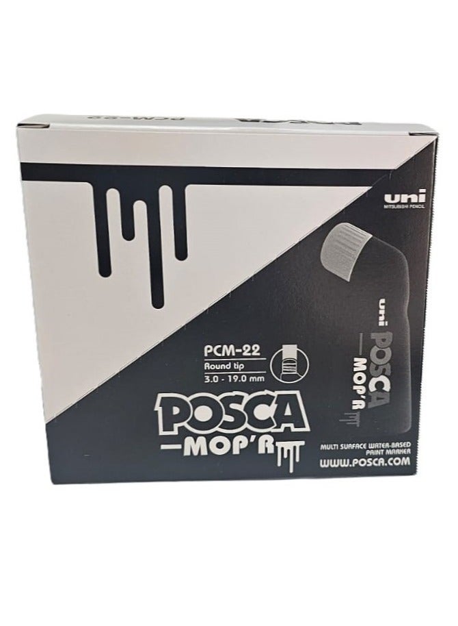 Posca MOP’R PCM-22 Multi Surface Permanent Paint Marker, XXL Round Tip 3-19 mm, Box of 4 Black - Image 3