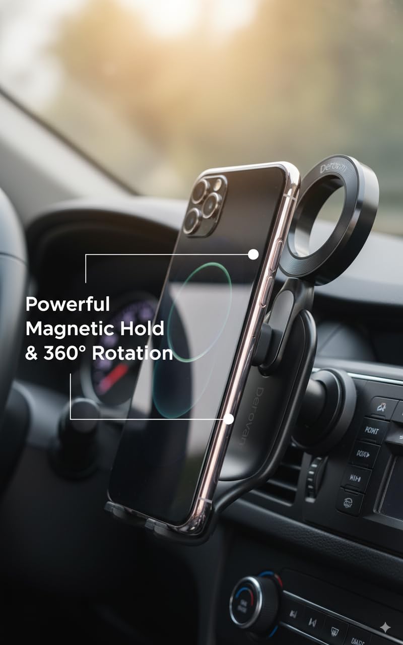 Derovan Car Air Vent Phone Holder for Jaecoo J6 / Chery iCar 03 (2024-2025, LHD) – Clip-Stand Mount, Secure Grip for Dash or Vent - Image 5
