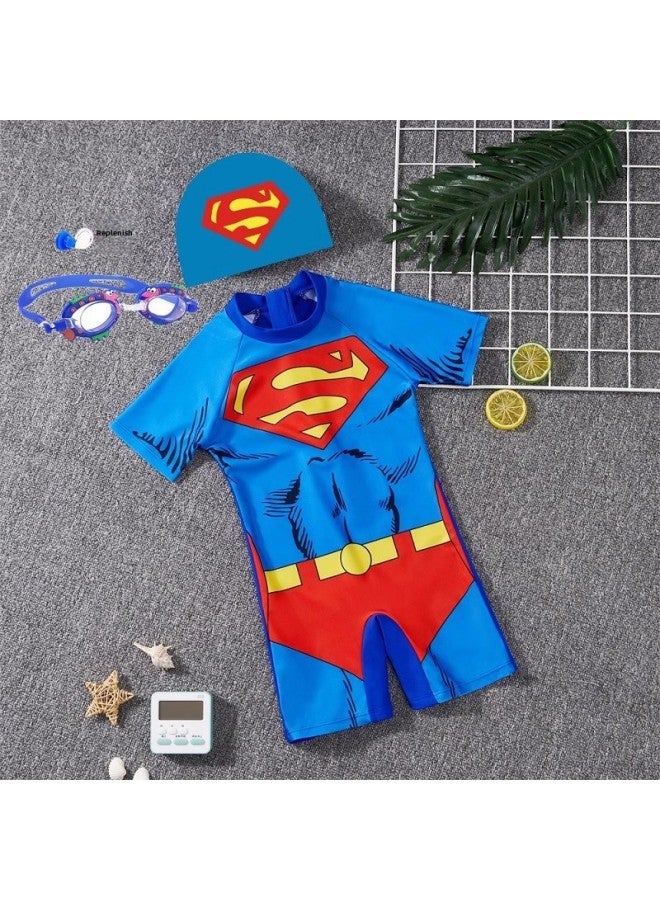 Generic Children's Swimsuit One-piece Polyester Boy Cartoon Suit Swimming Summer Boy-Color:143-Size:M 90-100CM  - Image 5