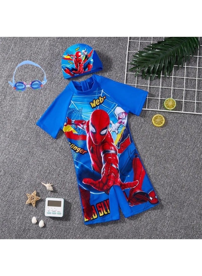 Generic Children's Swimsuit One-piece Polyester Boy Cartoon Suit Swimming Summer Boy-Color:143-Size:M 90-100CM  - Image 4