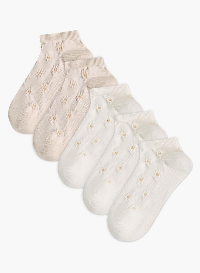 Celeste Pack of 5 Ankle Length Cotton Socks - Image 1