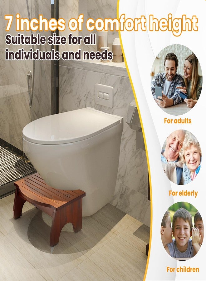 HOLANA 7.2” Acacia Wood Toilet Stool for Adults - 350LBS Poop Stool Adult, Toilet Foot Rest, Poop Stool for Bathroom, Toilet Step, Toilet Stool Squat Adult (Acacia Color) - Image 3