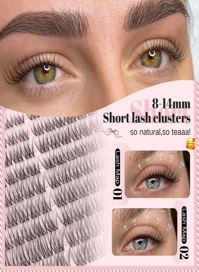Goddvenus Short Lash Clusters 8-14mm Natural Wispy Eyelash Clusters, C Curl Individual Lashes, Fluffy False Eyelashes for DIY Cluster Eyelash Extensions for Everyday Wear - Image 3