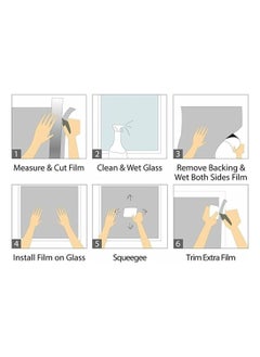 KASTWAVE Privacy Window Film Blackout Self Adhensive Glass tatic Cling Sticker for Office Day Sleep Bathroom Living Room and Kitchen Anti UV 17.7 x 78.7 Inch  - Image 4