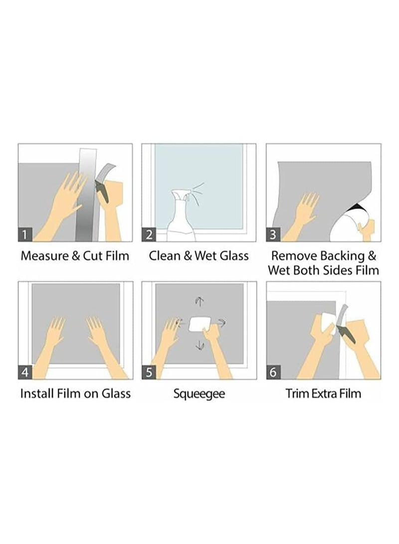 KASTWAVE Privacy Window Film Blackout Self Adhensive Glass tatic Cling Sticker for Office Day Sleep Bathroom Living Room and Kitchen Anti UV 17.7 x 78.7 Inch - Image 4