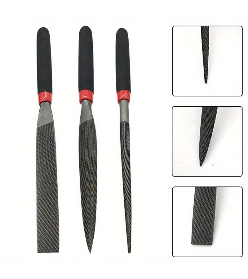Black Heavy Duty Steel File Set for Sharpening Wood Metal Glass Ceramics - Image 3