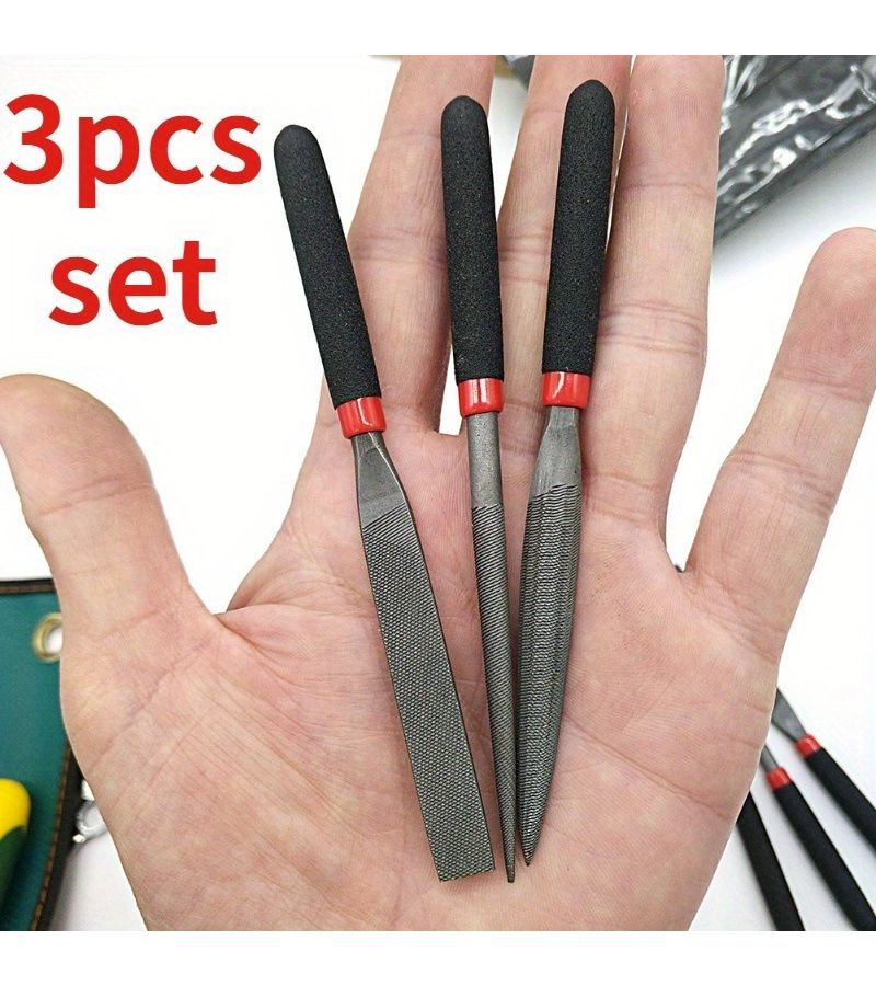 Black Heavy Duty Steel File Set for Sharpening Wood Metal Glass Ceramics - Image 1