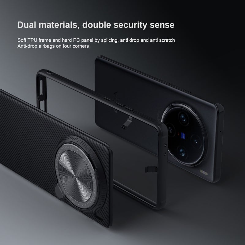 HuHa Case Cover For vivo X100 Pro NILLKIN Black Mirror Prop CD Texture Mirror Phone Case(Blue) - Image 5