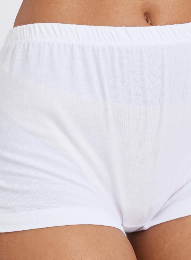 Styli Pack of 4 - Solid Cotton Elastic Waistband Boyshorts - Image 4