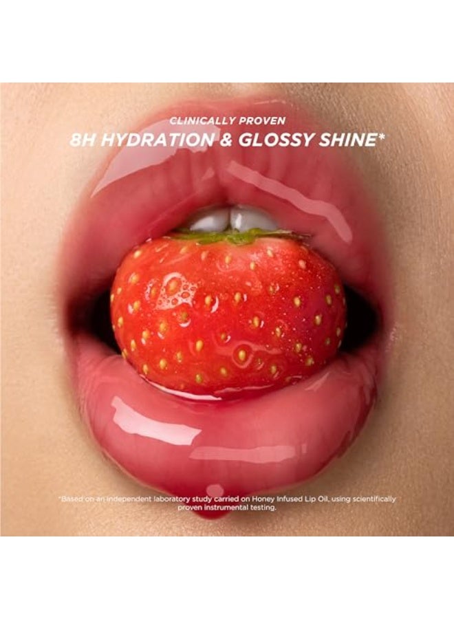 Gisou Honey Infused Hydrating Lip Oil, Nourishing Lip Moisturizer for Dry Lips (Strawberry Sorbet) - Image 5