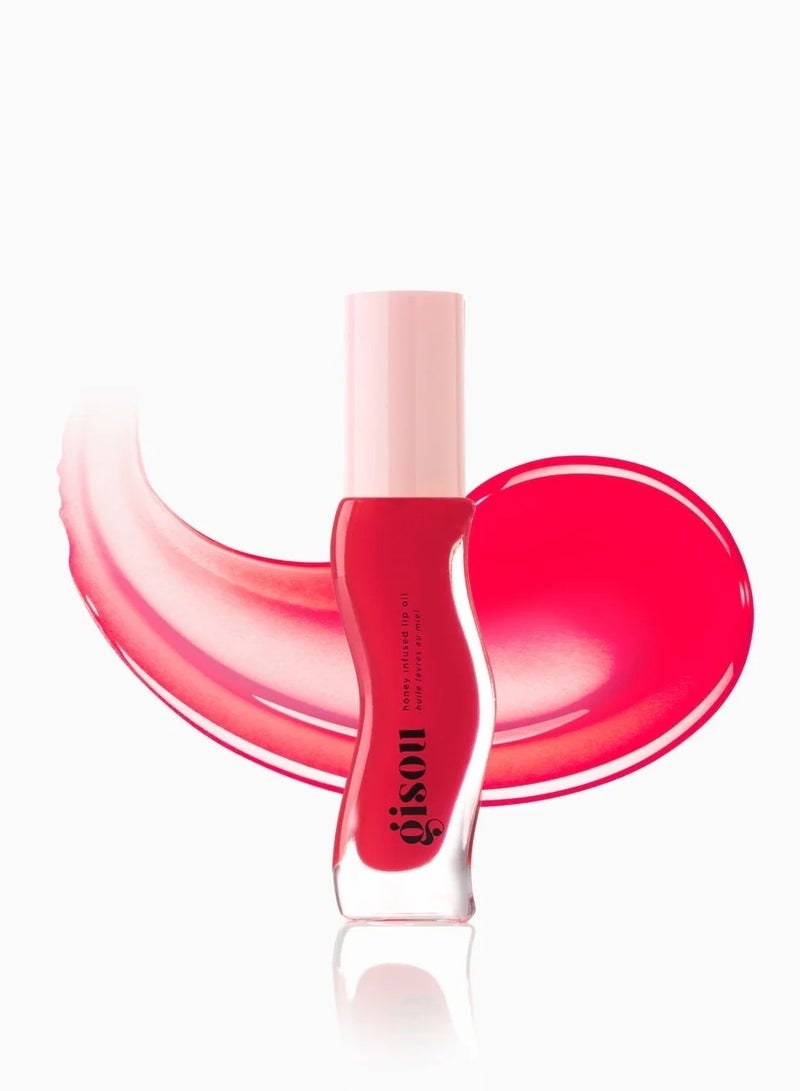 Gisou Honey Infused Hydrating Lip Oil, Nourishing Lip Moisturizer for Dry Lips (Strawberry Sorbet) - Image 2