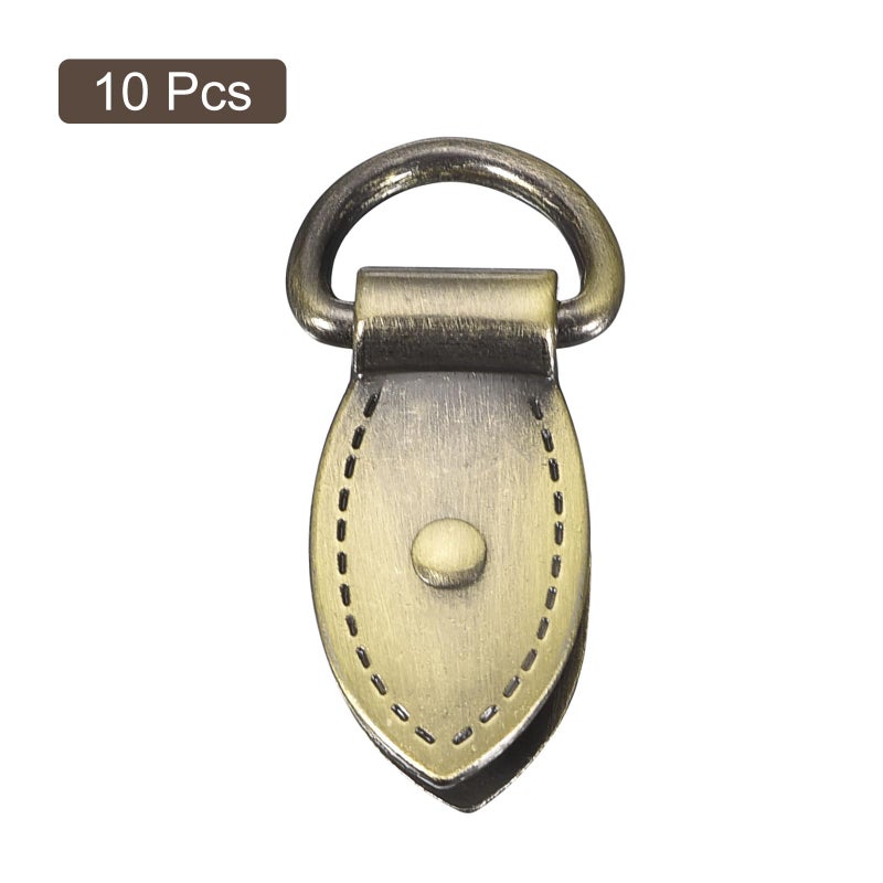 Bronze Tone 30mm Metal Leaf Shape Bag Side Clip Buckle With D Ring For DIY Purse Strap - Image 4