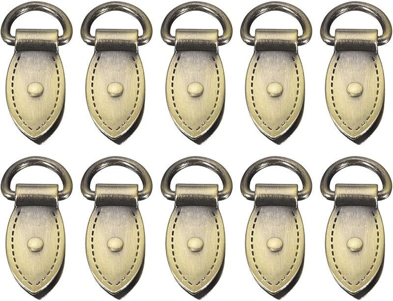 Bronze Tone 30mm Metal Leaf Shape Bag Side Clip Buckle With D Ring For DIY Purse Strap - Image 1