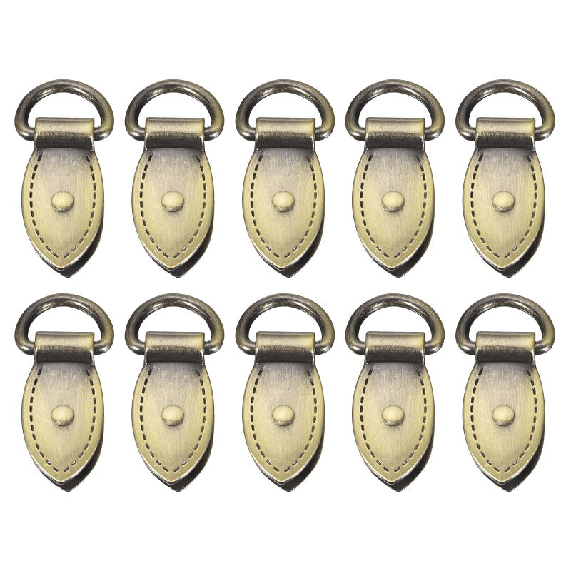 Bronze Tone 30mm Metal Leaf Shape Bag Side Clip Buckle With D Ring For DIY Purse Strap - Image 2