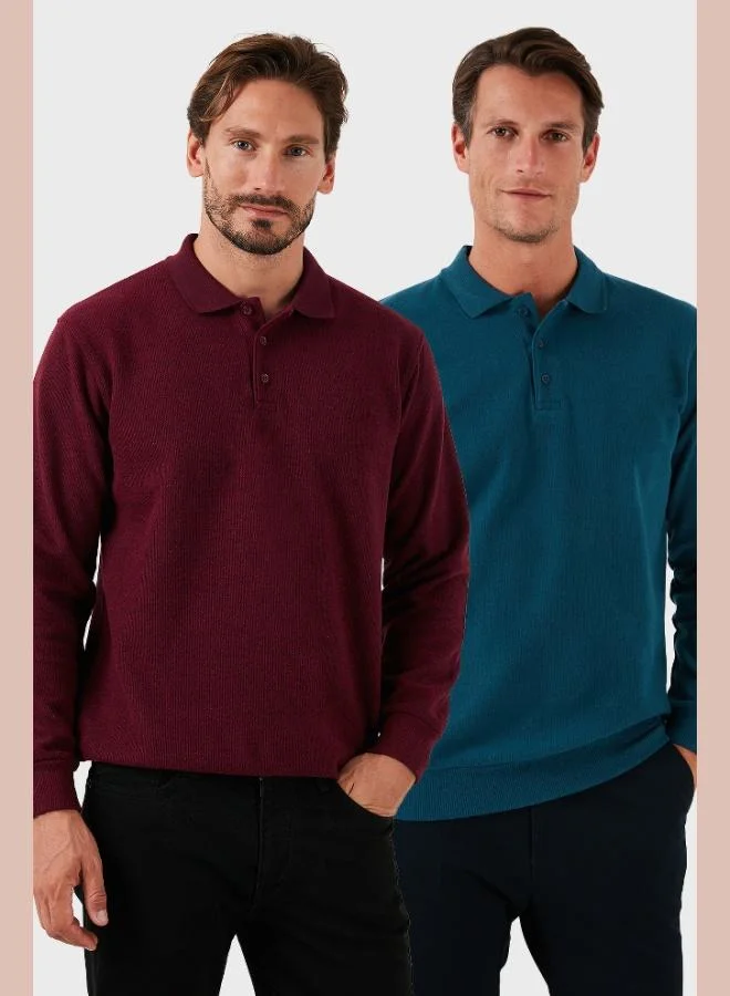 Buratti Cotton Blend Regular Fit 2-Pack Polo Collar Sweater Men's POLO COLLAR SWEATER 456223S2