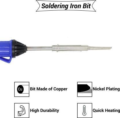 Hillgrove 9in1 Basic 25W Soldering Iron Kit with 5 Meter Solder Wire, Flux, Tester, Tape, Stand, Bit, Wick 25 W Simple (Flat, Pointed Tip) - Image 3