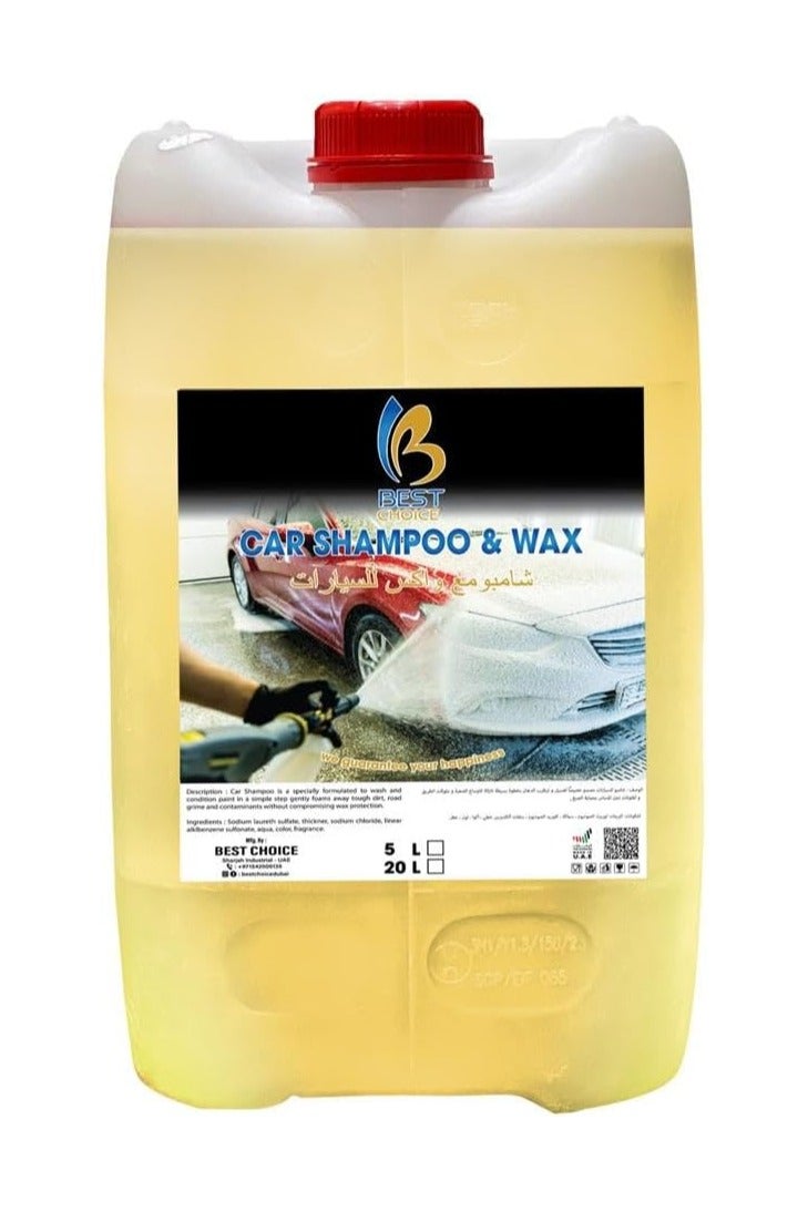 Best Choice Car Shampoo and Wax, 20 Litres, Liquid Form, Low Odor - Image 1