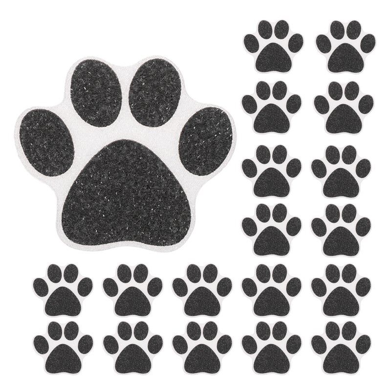 20pcs Cute Paw Print Cat Dogs Paw Kitchen Bathroom Floor Non- Decorative Stickers For Home Decor - Image 1