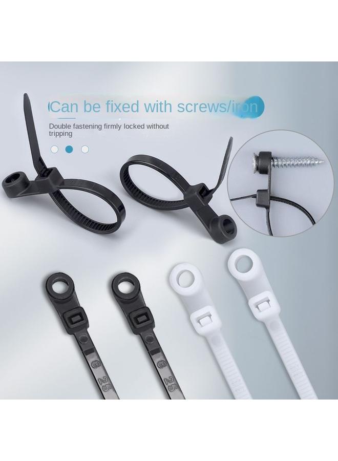 Bluejw Fixed Head Nylon Cable Tie Screw Hole Cable Tie 4*5*100*150*200*300 Round Hole Self-locking Cable Tie With Hole  - Image 3